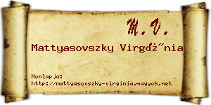 Mattyasovszky Virgínia névjegykártya